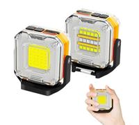 Portable Magnetic Camping Light Set of 2, Rechargeable LED Work Lamp with USB-C, 5 Light Modes Including SOS, Strong Magnet Base for Tent Garage Car Repair