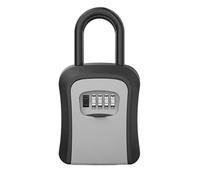 Portable Magnetic Key Holder with Lock Wall-Mounted Safe Box Resettable Combination Security Box Gray Plastic Lockbox for Home & Office Storage