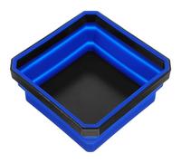 Portable Magnetic Parts Tray for Screws and Drill Bits, Blue | Silicone Rubber Build, Collapsible Storage, Sturdy Hold, for Workbench Use, Garage Workshop, Handy Carry