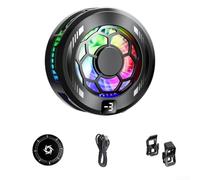 Portable Magnetic Phone Cooler, Low Noise USB Cooling Fan With RGB Light & Smart Temp Control For Gaming For IPhone For Samsung For IPad(Black)