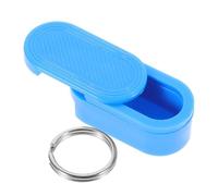 Portable Magnetic Pill Box Keychain Blue Plastic Case with Keyring