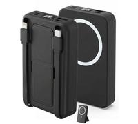 Portable Magnetic Power Bank, 10000mAh Capacity, Supports 15W Fast Charging, Comes with USB-C and Lightning Cables, LED Battery Display, Four Interface, Charger with Stand for iPhone 17/16/15/14/13