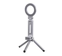 Portable Magnetic Tripod - Aluminum Mini Folding Tripod with Rotating Phone Clip, Lightweight Holder for Smartphone or Cellphone, Ideal for Home, Gym, Travel, Desk, or Workout Settings