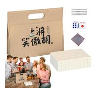 Portable Mahjong Set, Mahjong Playset The Small Tablecloth Carry Bag | Table Mahjong game game, small tablecloth, carry bag, dice, ruler, tiles for