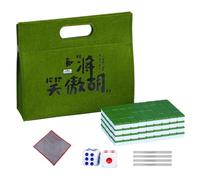 Portable Mahjong Set The Small Tablecloth Carrying Bag Dice Tile Ruler | Travel Mahjong Pack for Friend's Night Game, Holiday Birthday