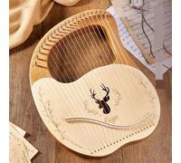 Portable Mahogany Lyre Harp for Beginners Lap Harp, with Tuning Wrench Spare Strings Storage Bag, Lever Harp Music Enlightenment(21-string-A-Spruce Log)