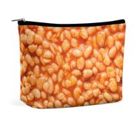 Portable Makeup Bag for Women, Travel Essentials Cosmetic Bag Baked Beans, Large Capacity PU Leather Makeup Pouch, Waterproof Toiletry Bag