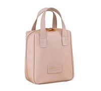 Portable Makeup Bag Waterproof PU Leather Toiletry Bag with Zipper, Travel Make up Organiser Cosmetic Bag for Womens Girls Gifts (Pink)