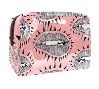 Portable Makeup Bag with Zipper Travel Toiletry Bag for Women Handy Storage Cosmetic Pouch Punk Flyers and Posters