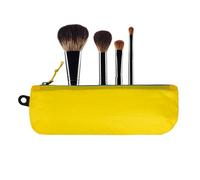 Portable Makeup Brush Bag - 7.5 x 2.8 Inch Large Opening Zipper | Makeup Brush Storage Bag Beautician | Cosmetic Women Girls Pencil Pen Home School Class, Yellow, see description, See description