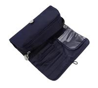 Portable Makeup Brush Bag with Secure Zip Closure for Travel | Polyester Fabric, Thick Layer and Large Flap, Visible Contents, Keeps Cosmetics and Lipsticks Tidy