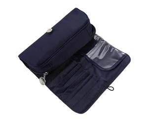 Portable Makeup Brush Bag with Secure Zip Closure for Travel | Polyester Fabric, Thick Layer and Large Flap, Visible Contents, Keeps Cosmetics and Lipsticks Tidy