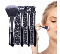 Portable Makeup Brush - Makeup Brushes Set 4PCS | Portable Face Powder Blush, Eco Fri-endly Make Up Brush For Travel, Foun-dation, Women