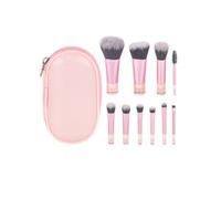 Portable Makeup Brush Set 10Pcs Full Complete Cosmetic Brushes Kit with Case for Foundation Blush Eye Shadow Ultra-Soft Lightweight Bristles Premium Synthetic Fibers Travel Size Perfect Idea