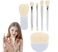 Portable Makeup Brush Set - Efficient Full Function Cosmetic Brush Set - 6X Travel Small Set with Brush Case for Foundation, Blush, Bronzer, Eyeshadow