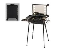 Portable Makeup Case 360° Rotating Cosmetic Trolley Travel Beauty nizer Makeup Storage for Professionals Stylish Rolling Makeup Kit Ideal for Hairdressers & On The Go Use (Size: A)