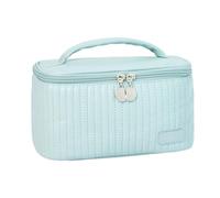 Portable Makeup Case with Wide Opening for Daily, Light Blue | Functional Storage Organized with Wide Opening and Large Capacity, Essential Toiletries Holder for Travel