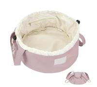 Portable Makeup Organizer: Cosmetic Bag, Stretch Storage Pocket | Large Capacity Kit with Cable, Multiple Compartments for Cosmetics, Lightweight Travel Accessory, Dark Pink, Consulte la descripción