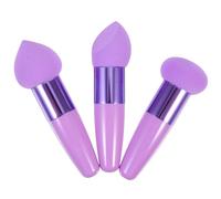 Portable Makeup Sponge Pen Set PP Latex 3pcs Purple with Handle | Pen Shape Design, Comfortable on Skin, Simple Practical Makeup Process, for Friends Who like Doing Makeup