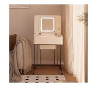 Portable Makeup Vanity Desk with Mirror, Computer Writing Table, Bedroom/Living Room Dressing Table with Storage, Elegant White & Black Design