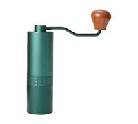 Portable Manual Coffee Grinder Stainless Steel Burr Grinder Conical Coffee Bean Milling Machine Adjustable Settings (Gray : Green)