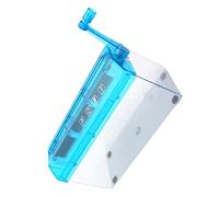 Portable Manual Mini Shredder for Home Use - Hand Crank Paper Shredder for Financial Documents & A4 Paper - Compact & Easy to Use (Blue)
