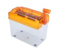 Portable Manual Paper Shredder for Home, 2 Sheets Cut Papers Shredder, Hand Crank Shredder with Handle, 1L Capacity Transparent Box, for Office Desktop Home(Orange)