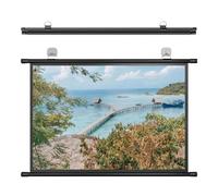 Portable Manual Projection Screen, Retractable Pull Up Screen, Mobile Projection Screen Stand, Hangable HD Projection White Screen For Indoor Movie Home Theater Office 30", 40",