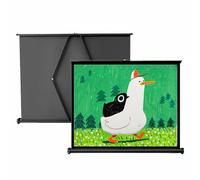 Portable Manual Pull Up Projector Screen, Mobile Movie Screen, Floor Standing Retractable Widescreen for Home Theater, 50 Inch Viewing Area