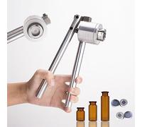 Portable Manual Vial Crimper for Aluminum and Plastic Caps, Stainless Steel Medical Sealer Tool