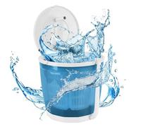 Portable Manual Washing Machine, Hand Crank Laundry Washer with Suction Cup Base & Spin Dryer, 2kg Capacity Mini Washer 2 in 1 Non-Electric Washers for Camping Dorm Travel RV Small Loads (Sky Blue)