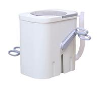 Portable Manual Washing Machine, Hand Crank Washers, Non-Electric Hand-Cranked Clothes Washer for Camping, RV, Dorm, Apartment - Compact Spin Washer with Foot Pedal, White