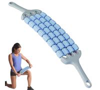 Portable Massage Roller - 4 Wheel Design for Full Body Massage | Adjustable Lightweight for Workout, Yoga Stretches | Ideal for Thighs, Calves, Back Flexibility