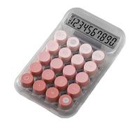 Portable Mechanical Calculator - Clear Desktop Calculators, Cute Button Design | Simple Office Home School Calculator for Daily Use in Study Stations and Workstations