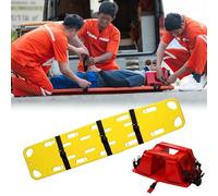 Portable Medical Stretcher with Head Immobilizer & Straps - Emergency Rescue Spine Board for Water Rescue, Life-Saving First Aid Equipment, Yellow