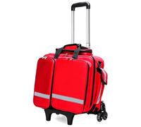 Portable Medical Trolley Bag with Wheels - Large Capacity Waterproof First Aid Kit for Emergency Responders