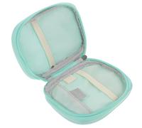Portable Medicine Bag for Travel Organizer, Small Green | Flight and Office Desk Use, Oxford Cloth, Polyester Fibre and Aluminium Alloy Details, for Plasters