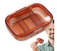 Portable Medicine Box - 3 Separate Compartment Pill Organiser | Clear Aesthetic Travel Pill Case for Daily Medication | Compact & Lightweight Pill Container for Better Organisation at Home Or -The-G