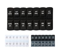 Portable Medicine Box - Weekly Pill Box | Travel Health Storage, 14.5 x 7 x 2.5 cm | Seven Day Medication Planning System Twice A Day | Management Solution