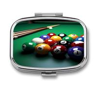 Portable Medicine Case 2 Compartment Medicine Box Billiards Cute Medicine Organizer Travel Pill Box for Pocket & Purse Portable Vitamin Medication Box Unique Travel Gift