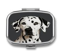 Portable Medicine Case 2 Compartment Medicine Box Dalmatian Cute Medicine Organizer Travel Pill Box for Pocket & Purse Portable Vitamin Medication Box Unique Travel Gift