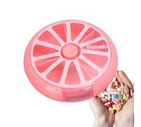 Portable Medicine Dispenser - Round Pill Box, Transparent, , Waterproof, Practical, Easy Organisation, Pill Dispenser for Organising Pills, and Sweets