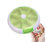 Portable Medicine Dispenser - Round Pill Box, Transparent, , Waterproof, Practical, Easy Organisation, Pill Dispenser for Organising Pills, and Sweets