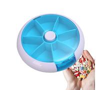 Portable Medicine Dispenser - Round Pill Box, Transparent, , Waterproof, Practical, Easy Organisation, Pill Dispenser for Organising Pills, and Sweets