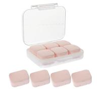 Portable Medicine Organizer with Multi Compartment PP PC Pink Case | Leakproof Sealing Holder, Weekly Layout with Four to Six Sections, Easy to Carry for Travel and Daily Use
