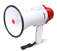 Portable Megaphone Bullhorn Loud Speaker with Siren Music & Volume Control, 30 Watt Lightweight Mini Bull Horn, 800 Yard Voice Range Mega Phone, Cheering Gifts for Adults, Kids Ages 14 15 16+ Year Old
