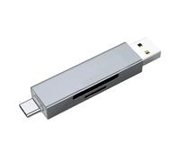 Portable Memory Card Reader Double USB Port Plugs And Play Function For PC Laptop Mobile Devices 480Mbps Speed Transfer USB C Card Reader
