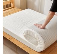 Portable Memory Foam Camp Bed Mattress 5/8cm Rollable Futon for Camping Car Sofa Guest Bed Indoor/Outdoor Use White 90x190cm Comfortable & Space-Saving