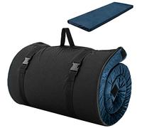 Portable Memory Foam Travel Mattress Roll Up Camping Mattress with Waterproof Cover & Storage Bag Foldable Car Mattress Guest Sleeping Pad (Blue)