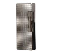 Portable Men's High-end Lighter, Pure Copper Butane Inflatable Soft Flame Lighter, Exquisite Hand-carved, Side Pulley Ignition, Flip-top Long Inflatable Gas Lighter (without Fuel)(Silver 1)